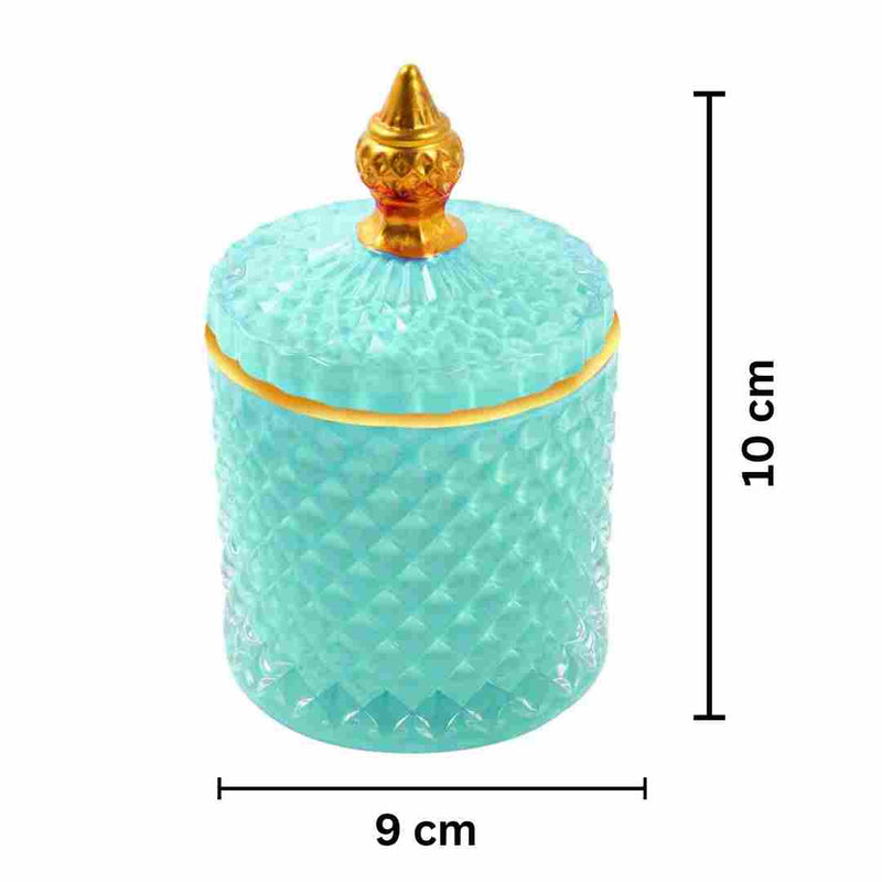 Crystal Glass Dome Shape Sugar Bowl Candy Jar with Lid - 9cm x 10cm - Classic Homeware and Gifts