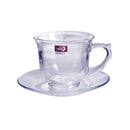 Lead Free Glass Tea Cup with Saucer Set of 6 240 ml