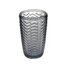 Engraved Pattern Grey Chevron Goblets Glass Drinking Tumblers Set of 6 Pcs 350 ml