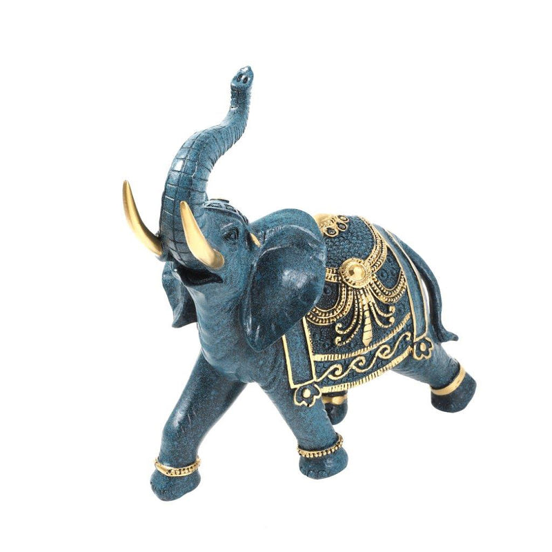 Sculpture Statue Resin Figurine Elephant Pair Mix Gold Color 21*8.5*24/22*9*16.5 cm