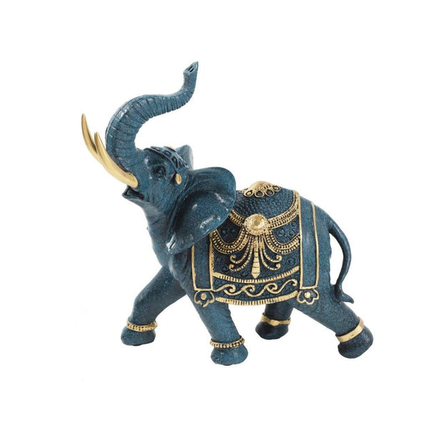 Sculpture Statue Resin Figurine Elephant Pair Mix Gold Color 21*8.5*24/22*9*16.5 cm