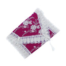 Floral Lace Table Runner Elegant Burgundy 200*40 cm