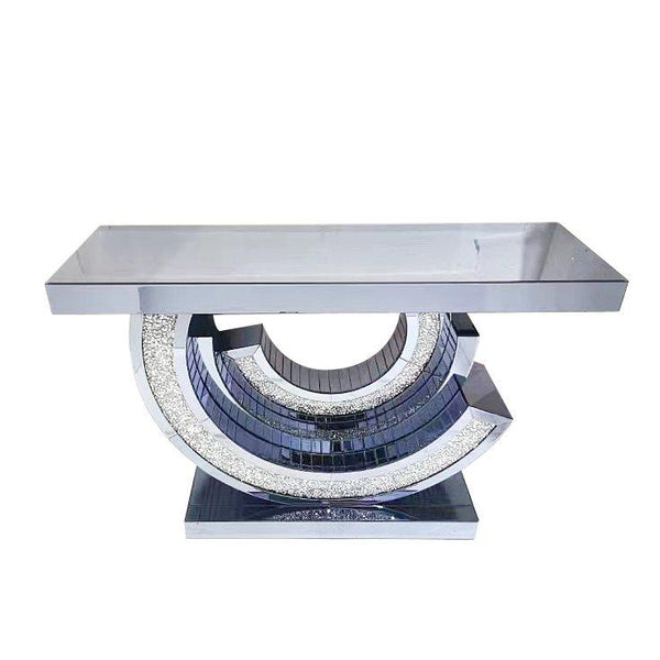 Home Decor Luxury Hallway Console Table Crystal Grey Mirror Finish 36*120*78 cm
