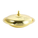 Stainless Steel Gold Plated Biryani Plate 38 cm