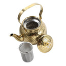 Stainless Steel Gold Teapot with Infuser Water Boilers Loose Leaf Tea Maker Water Kettle 1.2 Litre