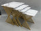 Wooden Nesting Coffee Table Set of 4 Abstract Marble Design 48*39*50/
42*36*46/
36*33*42/
30*30*38 cm