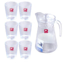 Glass Jug and Cup Set of 6 Pcs 1600 ml/260 ml