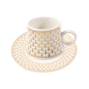 Ceramic Coffee Cup and Saucer Set of 6 Pcs 80 ml 11 cm