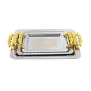 Deco Silver Metal Rectangular Serving Tray Set of 3 Pcs 43.5*30/35.5*25/29.5*20.5 cm