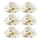 Ceramic Coffee Cup & Saucer Set of 6 Pcs