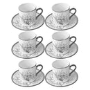 Ceramic Coffee Cup and Saucer Set of 6 Pcs 85CC/11 cm