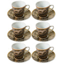 Ceramic Coffee Cup and Saucer Set of 6 Pcs 85CC/11 cm