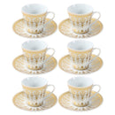 Ceramic Coffee Cup and Saucer Set of 6 Pcs 85CC/11 cm
