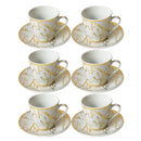Ceramic Coffee Cup and Saucer Set of 6 Pcs 85CC/11 cm