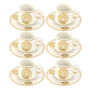 Ceramic Coffee Cup and Saucer Set of 6 Pcs Design 100 ml 12 cm