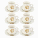 Ceramic Tea Cup and Saucer Set of 6 Pcs 200 ml/14 cm