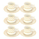 Ceramic Coffee Cup and Saucer Set of 6 Pcs Design 100 ml/12 cm