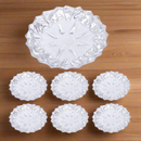 Glass Serving Plate Set of 7 Pcs 7.5 cm/33.5 cm