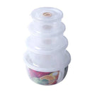 Plastic Food Container Set of 4 Pcs 11.2*5.2 
13.3*6.1
15.1*7.1
18*9 cm