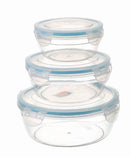 Plastic Food Container Set of 3 Pcs 17.5*17.5*7.5 cm
14.5*14.5*6.5 cm
 12*12*6 cm