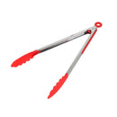 Stainless Steel Silicone Head Kitchen Clamp BBQ Tongs 27*3*3.5 cm