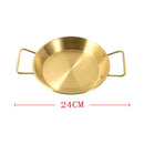 Gold Plated Stainless Steel Flat Karahi 24  cm