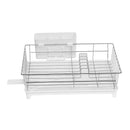 White and Silver Metal Dish Rack Cutlery Holder 34.5*38.5*14.5 cm