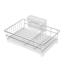 White and Silver Metal Dish Rack Cutlery Holder 34.5*38.5*14.5 cm