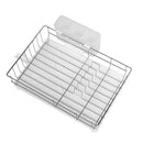 White and Silver Metal Dish Rack Cutlery Holder 34.5*38.5*14.5 cm