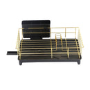 Black and Gold Metal Dish Rack Cutlery Holder 34.5*38.5*14.5 cm