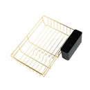 Black and Gold Metal Dish Rack Cutlery Holder 34.5*38.5*14.5 cm