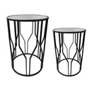 Glass Tabletop Side Table Set of 2 Pcs 38X50/32*45 cm