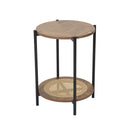Metal Timber Top Side Table 40*40*55 cm