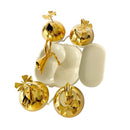 Golden Metal Glass Candy Jar Canisters Set of 4 with Stand 34*25*20 cm