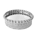 Silver Metal Craft Round Deco Tray 33*33*8.5 cm