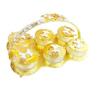 Deco Gold Metal Fruit and Appetizer Jar Set with Tray 40*25 cm