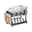 Marble Pattern Metal Dish Rack Cutlery Holder 59.5*25.5*33 cm