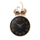 Wall Clock Black Round Analog with Pendulum 35*76 cm