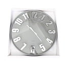 Wall Clock Grey Metal Round Analog 75 cm