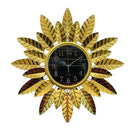 Wall Clock Metal Round Gold Frame 65 cm