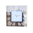Wall Clock Rectangle Gold Glitter Design Analog 47 cm