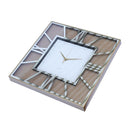 Wall Clock Rectangle Gold Glitter Design Analog 47 cm