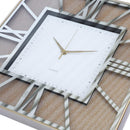 Wall Clock Rectangle Gold Glitter Design Analog 47 cm