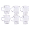 Lead Free Glass Tea Cup Set of 6 Pcs 268 ml