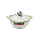 White Ceramic Gold Rim Bowl Fine Porcelain Casserole Set of 3 Pcs 7''+8''+9''