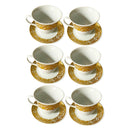 Ceramic Tea Cup and Saucer Set of 6 pcs  12.5cm/9*8.5 cm