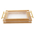 Plastic Rectangular Serving Tray Set of 2 46.5*28*6 cm/38.5*23*6 cm