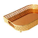 Deco Gold Metal Rectangular Serving Tray Set of 2 Pcs 25*35/40*30 cm