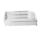 Deco Silver Metal Rectangular Serving Tray Set of 2 Pcs 25*35/40*30 cm
