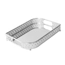 Deco Silver Metal Rectangular Serving Tray Set of 2 Pcs 25*35/40*30 cm